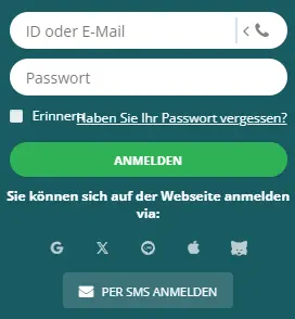 Registo via aplicação móvel